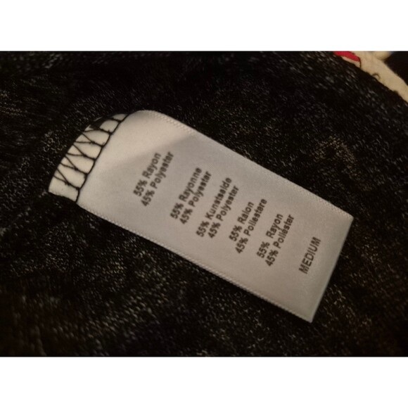 Urban Outfitters Project Social Raw Edge Off the Shoulder Knit Top Black Sz M - Picture 5 of 5